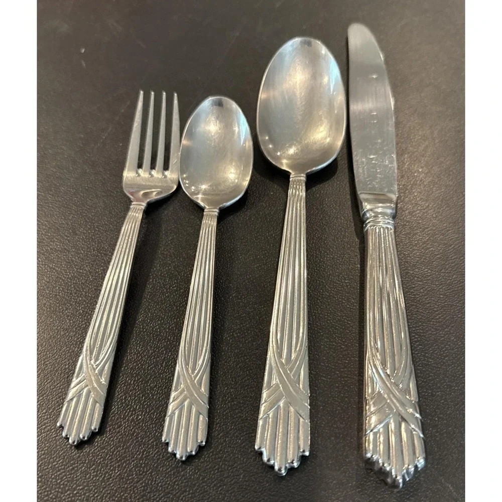Yamazaki Fortuny Stainless Steel 4 Pieces Salad Fork Teaspoon Soup Spoon Knife